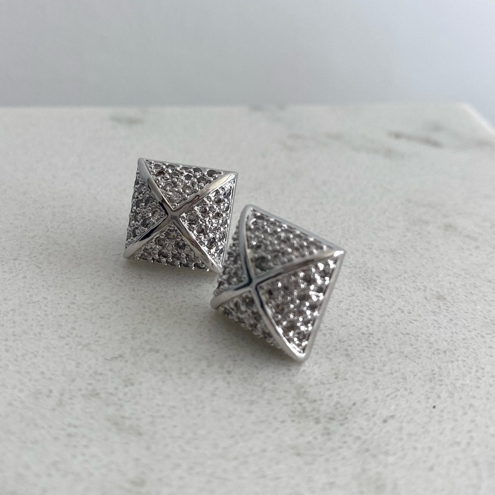 Pyramid Stud Earrings - image 2